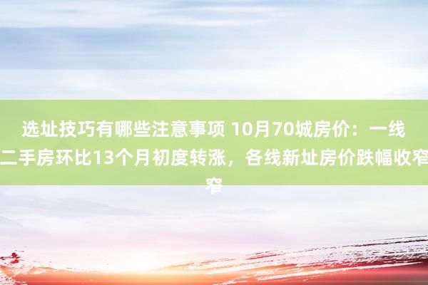 选址技巧有哪些注意事项 10月70城房价：一线二手房环比13个月初度转涨，各线新址房价跌幅收窄