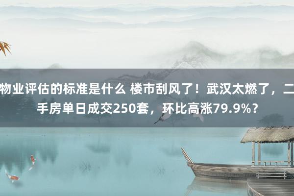 物业评估的标准是什么 楼市刮风了！武汉太燃了，二手房单日成交250套，环比高涨79.9%？