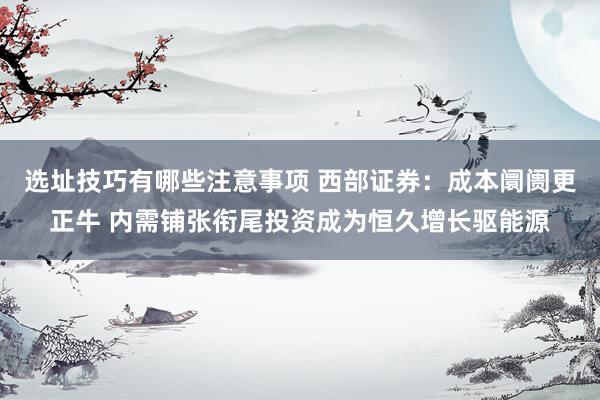 选址技巧有哪些注意事项 西部证券：成本阛阓更正牛 内需铺张衔尾投资成为恒久增长驱能源