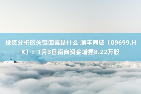 投资分析的关键因素是什么 顺丰同城（09699.HK）：1月3日南向资金增捏8.22万股