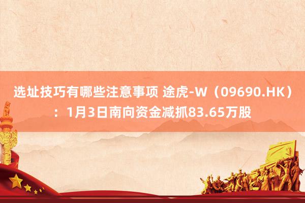 选址技巧有哪些注意事项 途虎-W（09690.HK）：1月3日南向资金减抓83.65万股