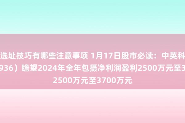 选址技巧有哪些注意事项 1月17日股市必读：中英科技（300936）瞻望2024年全年包摄净利润盈利2500万元至3700万元