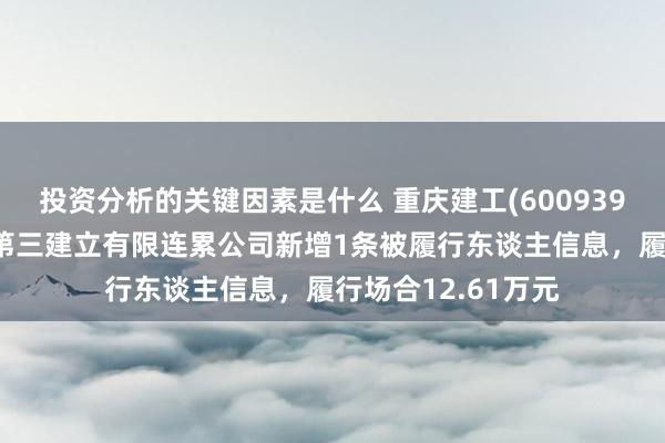 投资分析的关键因素是什么 重庆建工(600939)控股的重庆建工第三建立有限连累公司新增1条被履行东谈主信息，履行场合12.61万元