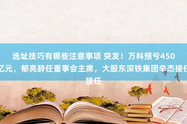 选址技巧有哪些注意事项 突发！万科预亏450亿元，郁亮辞任董事会主席，大股东深铁集团辛杰接任