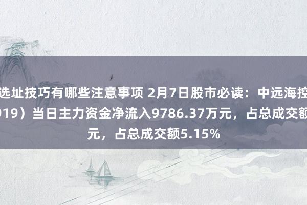 选址技巧有哪些注意事项 2月7日股市必读：中远海控（601919）当日主力资金净流入9786.37万元，占总成交额5.15%