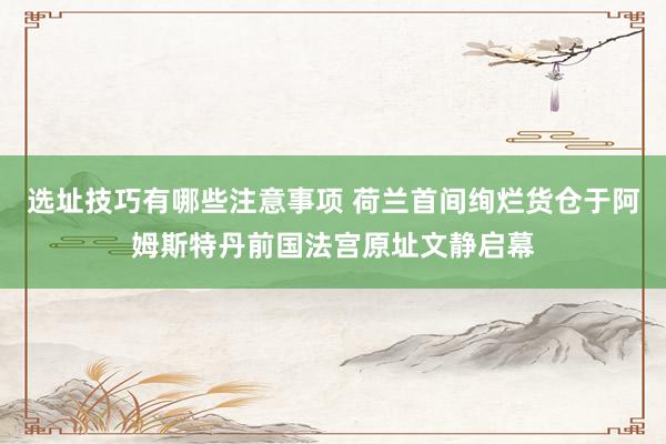 选址技巧有哪些注意事项 荷兰首间绚烂货仓于阿姆斯特丹前国法宫原址文静启幕